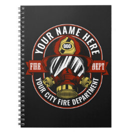 Caderno Espiral Personalizar o NOME do Emergência de Fogo de Másca