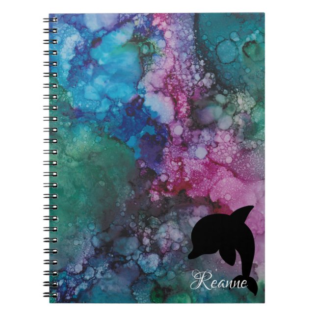 Caderno Espiral Personalizar o notebook "Inkblots/Dolphin" (Frente)