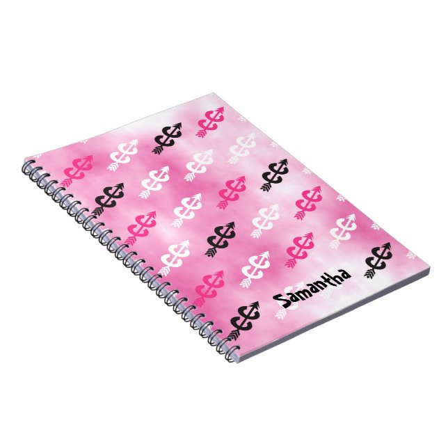 Caderno Espiral Personalizar o notebook PINK entre símbolos de paí (Lado Direito)