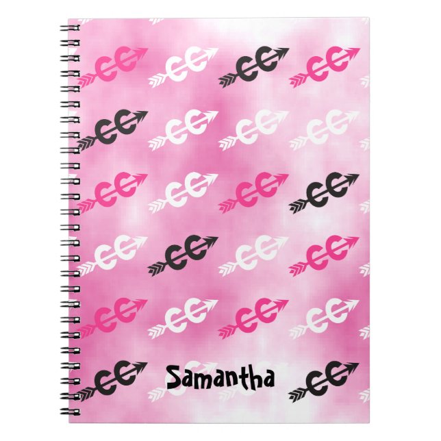 Caderno Espiral Personalizar o notebook PINK entre símbolos de paí (Frente)