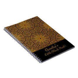 Caderno Espiral Personalizar o padrão de arte de ponto Dourado e p
