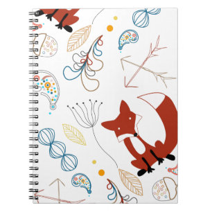 Caderno Espiral Personalizar o padrão moderno de floresta de rapos