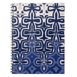 Caderno Espiral PERSONALIZAR: Padrão Azul | Diário para notebook