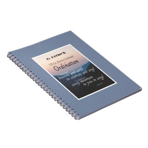 Caderno Espiral Personalizar Parabéns de Ordenação de Aniversá