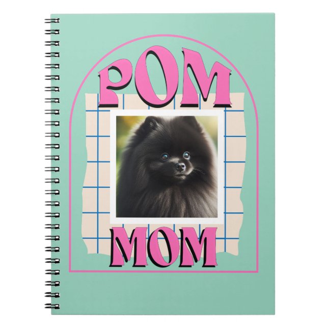 Caderno Espiral Personalizar Pom Dog Mãe Camisa Proprietário da Po (Frente)