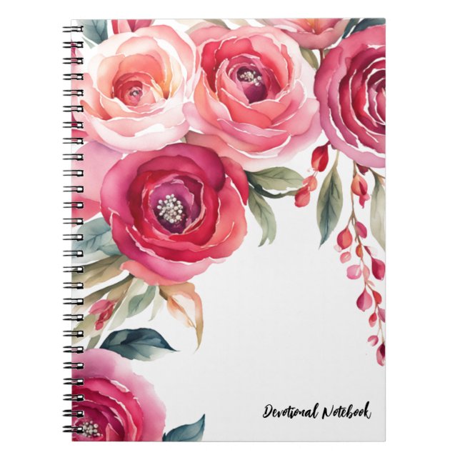 Caderno Espiral PERSONALIZAR: Rosas | Diário para Notebook Devocio (Frente)