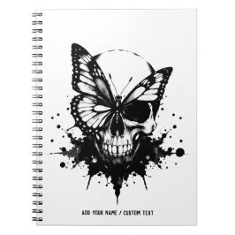 Caderno Espiral PERSONALIZAR: Teste de Borrão de Tinta Caveira | C