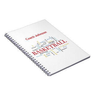 Caderno Espiral Personalizar treinador de basquete Obrigado em pal