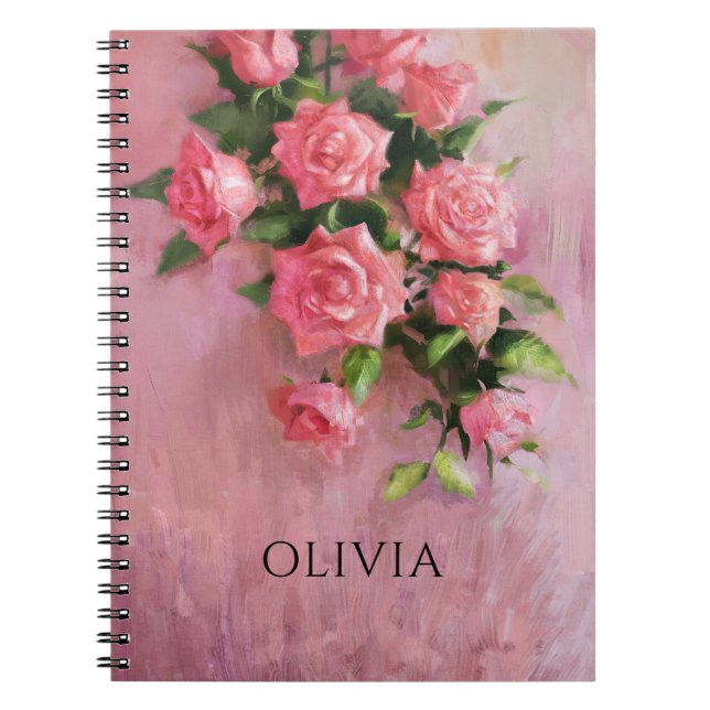 Caderno Espiral Personalizar um Sonho em tons de rosa (Frente)