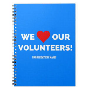 Caderno Espiral Personalizável Adoramos Nossos Voluntários