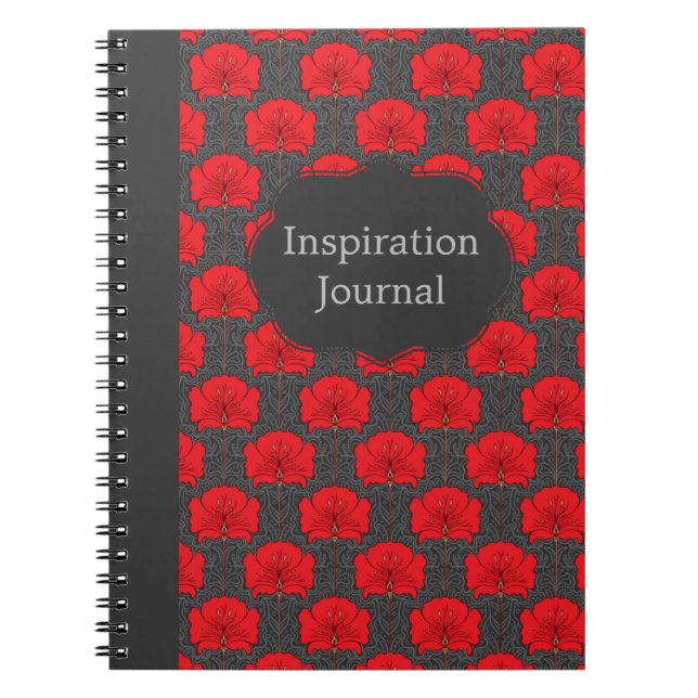Caderno Espiral Personalizável Art Nouveau Floral (Frente)