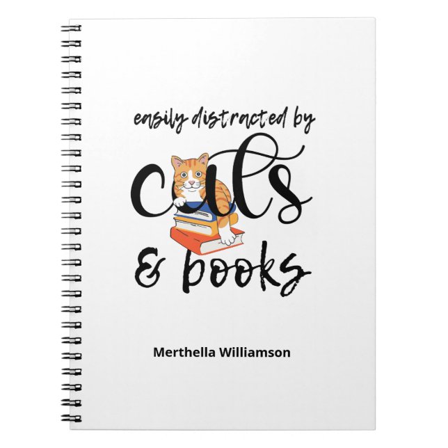 CADERNO ESPIRAL PERSONALIZÁVEL FACILMENTE DISTRATADO POR GATOS E L (Frente)