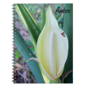 Caderno Espiral Personalize a foto da flor da orelha de elefante