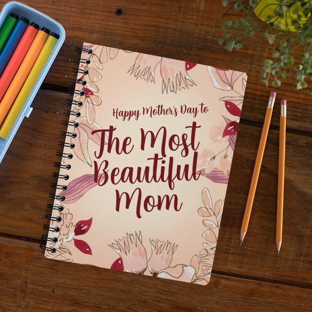 Caderno Espiral Personalize a mãe mais bonita (Criador carregado)