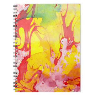 Caderno Espiral Personalize a Tendência Moderna Abstrato Amarelo V
