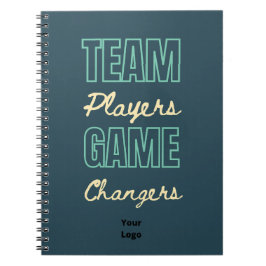 Caderno Espiral Personalize com o Trabalho em equipe de logotipo E
