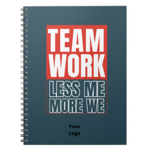 Caderno Espiral Personalize com o Trabalho em equipe de logotipo E