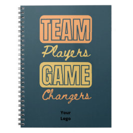 Caderno Espiral Personalize com o Trabalho em equipe de logotipo E