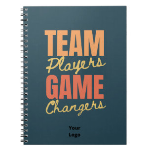 Caderno Espiral Personalize com o Trabalho em equipe de logotipo E