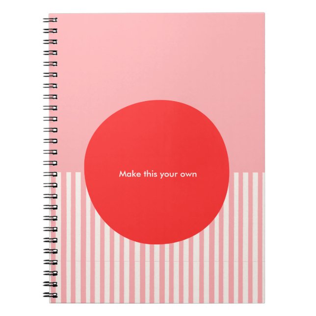 Caderno Espiral PERSONALIZE Inspired by Bauhaus Red and Pink  (Frente)