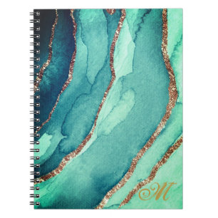 Caderno Espiral Personalize o notebook Dourado do Diário MÁXIMO Az