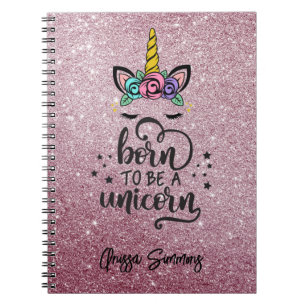 Caderno Espiral Personalize o seu próprio notebook mágico Unicórni