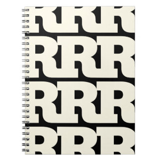 Caderno Espiral Personalize Sua Letra, Padrão de Monograma em Negr