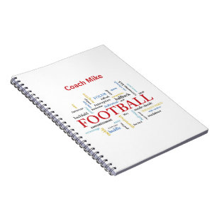 Caderno Espiral Personalize, treinador de futebol Obrigado em pala