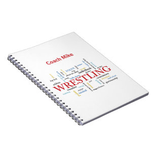 Caderno Espiral Personalize, treinador Luta Obrigado em palavras