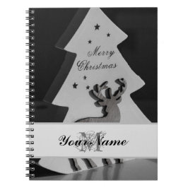 Caderno Espiral Personalize um nobre monograma Feliz Natal!