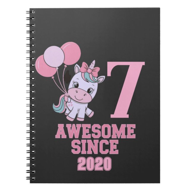 Caderno Espiral Personalize Unicórnio Mágico de 7 Anos de Idade Me (Frente)