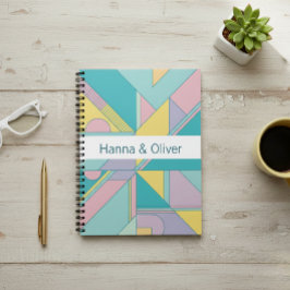 Caderno Espiral Personalized 80s Memphis Style Geometric Notebook 