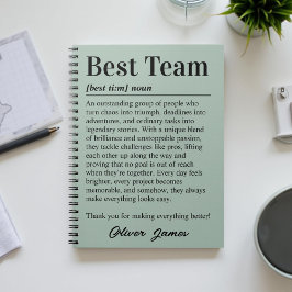 Caderno Espiral Personalized Best Team Definition Appreciation