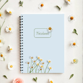 Caderno Espiral Personalized Blue Daisy Notebook