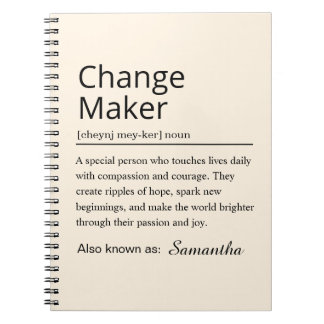 Caderno Espiral Personalized Change Maker Definition