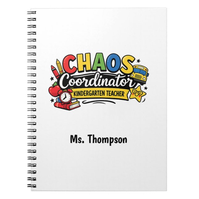 Caderno Espiral Personalized Chaos  Coordinator Teacher  (Frente)
