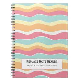 Caderno Espiral Personalized Colorful Wave Patterned 