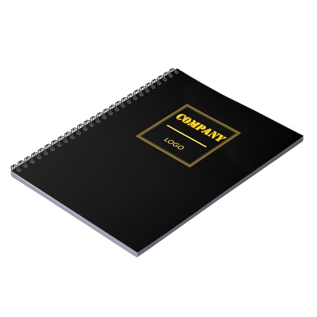 Caderno Espiral Personalized Company Black Modern Custom Business (Left Side)
