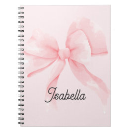 Caderno Espiral Personalized Coquette Pink Bow Girl