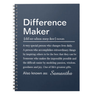 Caderno Espiral Personalized Difference Maker Definition Custom