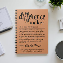 Caderno Espiral Personalized Difference Maker Definition Gift