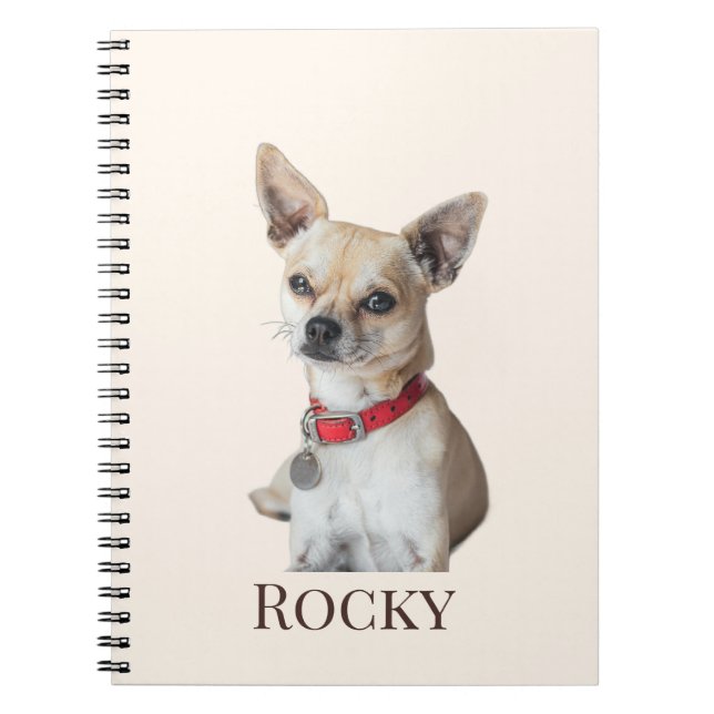 Caderno Espiral Personalized Dog Photo | Custom Pet Name  (Frente)