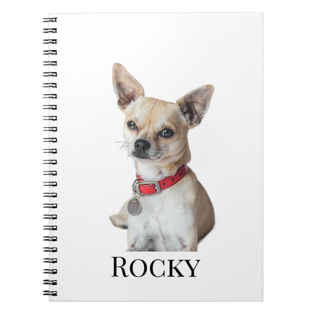 Caderno Espiral Personalized Dog Photo | Custom Pet Name  (Frente)
