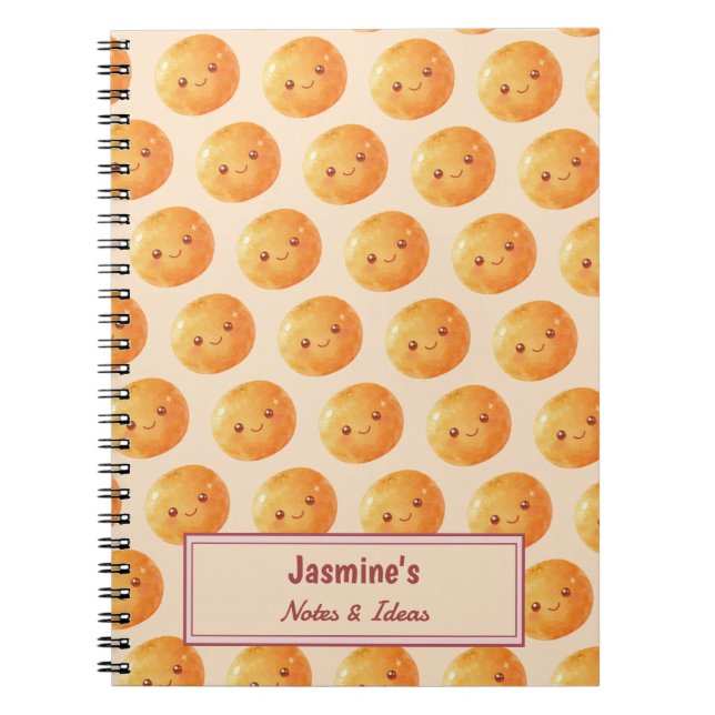 Caderno Espiral Personalized Dreams Come True Lucky Orange Pattern (Frente)