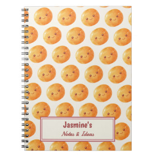 Caderno Espiral Personalized Dreams Come True Lucky Orange Pattern