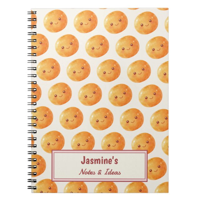 Caderno Espiral Personalized Dreams Come True Lucky Orange Pattern (Frente)