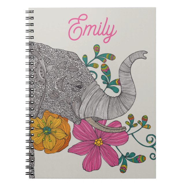 Caderno Espiral Personalized Elephant Name Notebook (Frente)