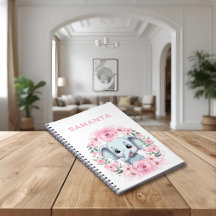 Personalized Elephant Notebook