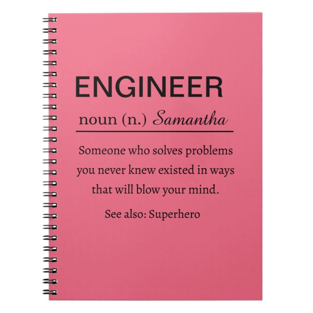 Caderno Espiral Personalized Engineer Definition (Frente)