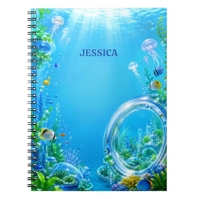 Caderno Espiral Personalized Frutiger Aero Name Notebook (Frente)